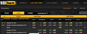 18bet live betting