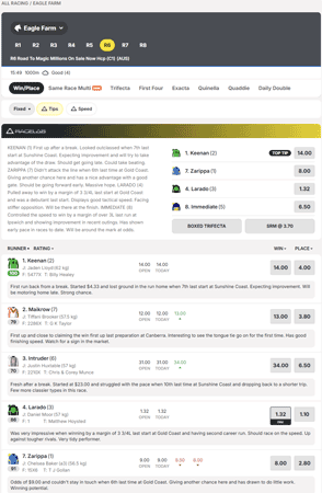 BetEstate racing screenshot BetEstate racing screenshot