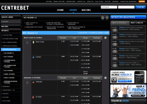 Centrebet betting interface