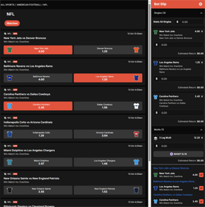 MarantelliBet odds and betslip screenshot MarantelliBet odds and betslip screenshot