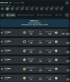 Picklebet odds display