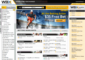 WBX sports betting interface