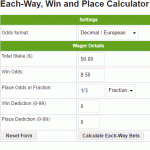 Each-Way, Win and Place Calculator